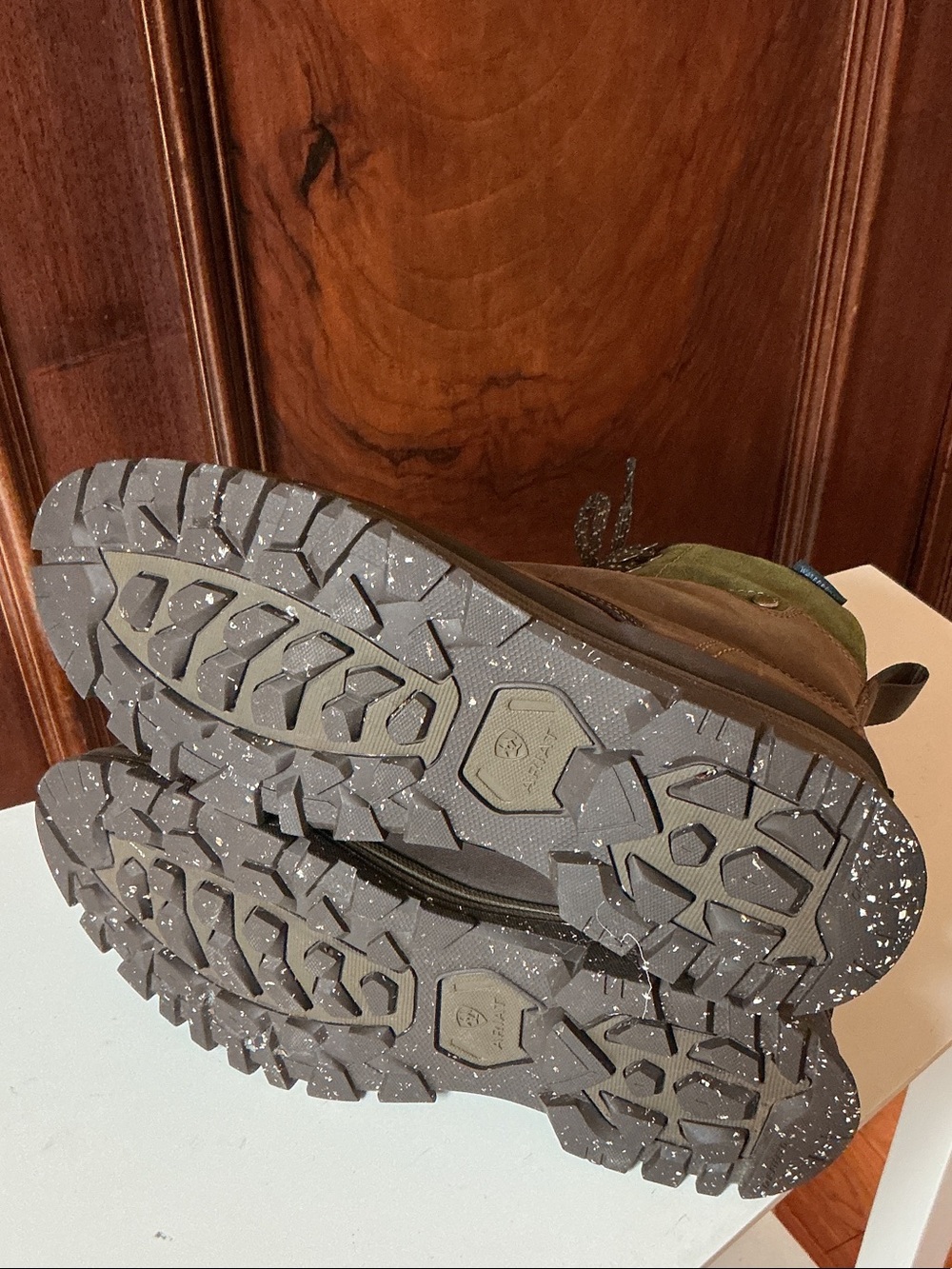 Ariat Brown and Green Lace-Up Hiking Boots - Picture 6 of 10